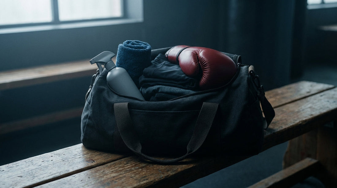 Gym bag hygiene: a tidy open kit bag with fresh training gear