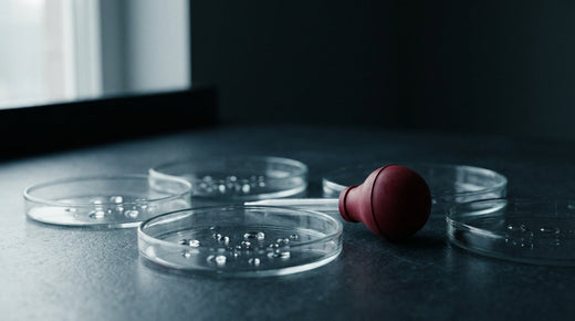 Oxidising chemistry vs antibiotics: a clean abstract science still life in soft light