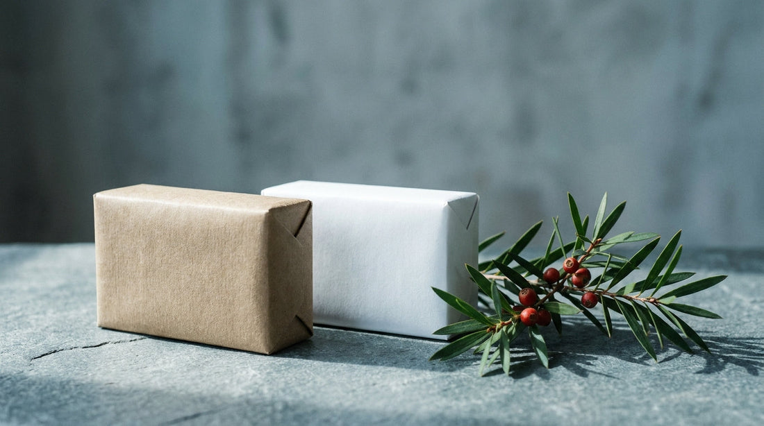 Natural soap bar versus packaged antibacterial soap - side by side comparison