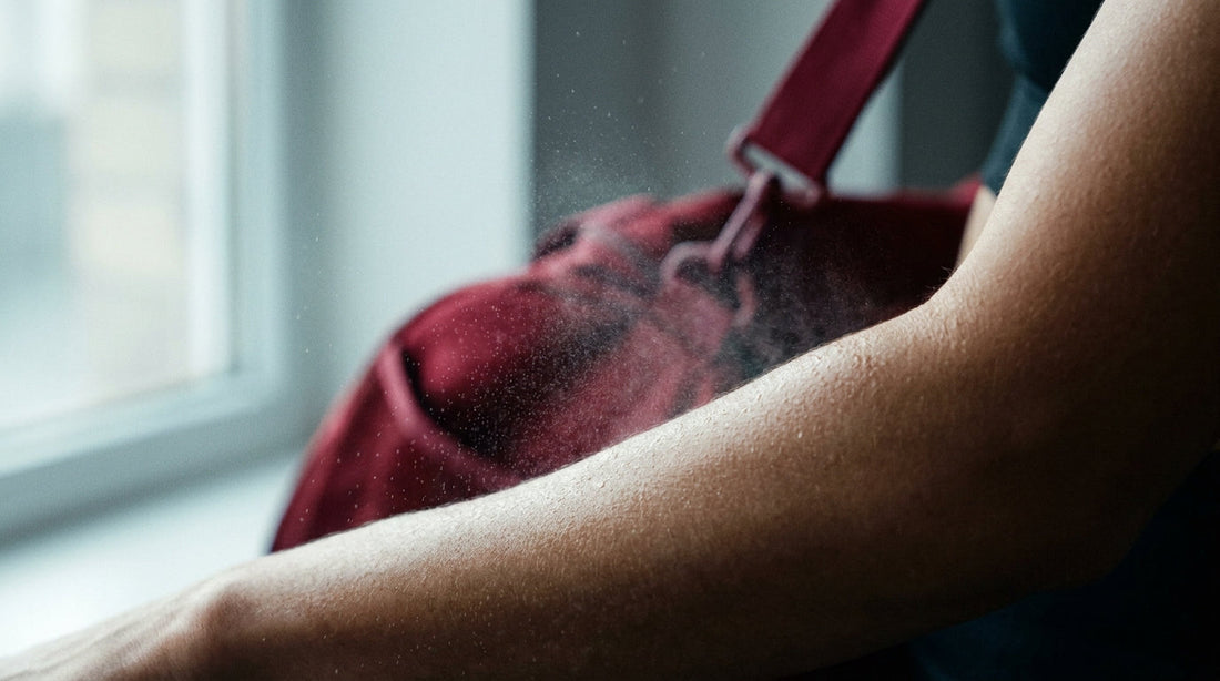A fine skin mist applied to a forearm in the first minutes after training