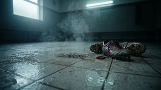Damp rugby changing room floor near drain - how ringworm spreads in communal rugby environments