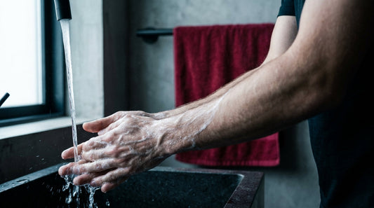 Staph and grappling: an athlete washing their hands thoroughly after training