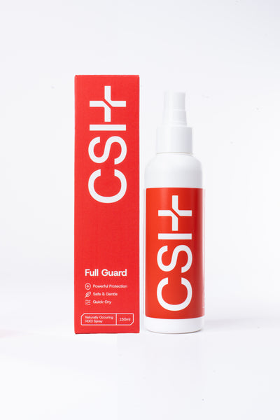 Full Guard hypochlorous acid hygiene spray bottle and box