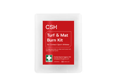 CSH turf and mat burn first aid kit with saline, burn gel, dressings and tape